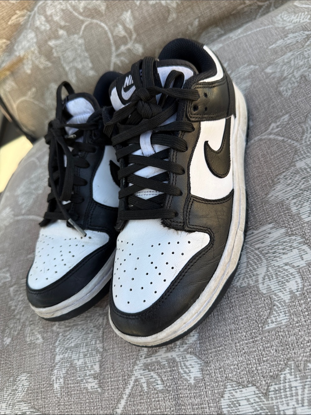 NIKE Dunk Low Retro DD1391-100 Panda Sneaker Shoes Black White Women’s size 7.5
